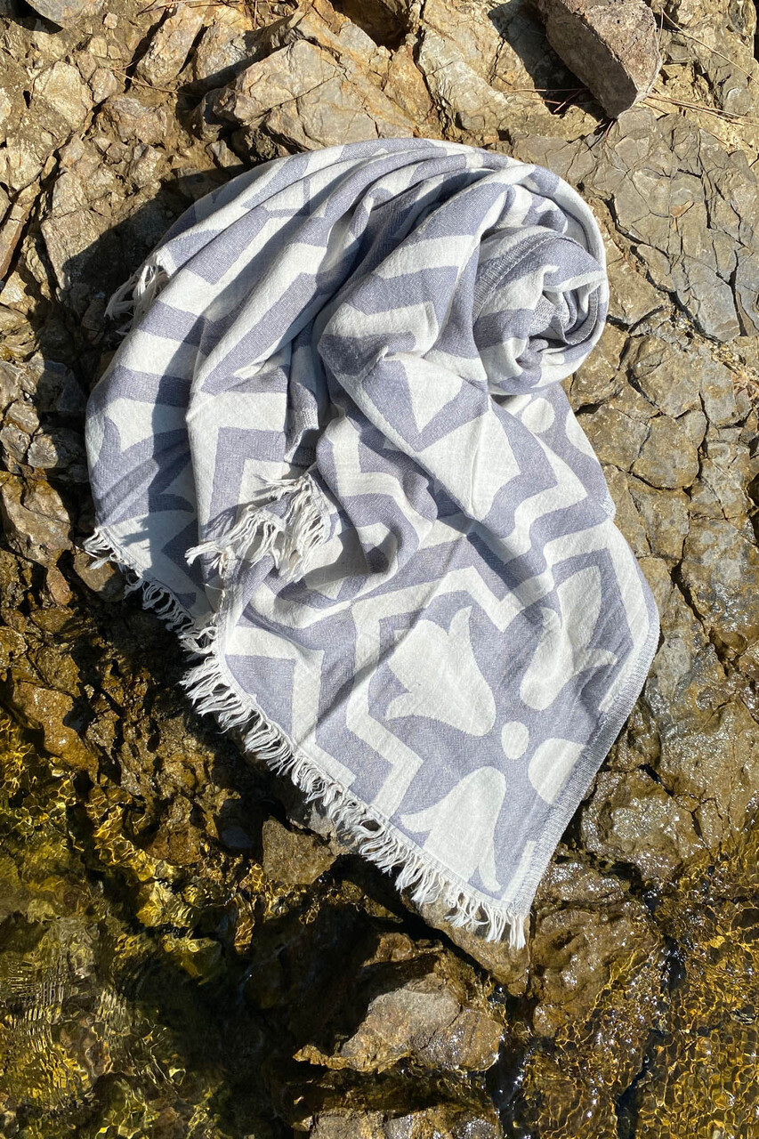 Prosop de plaja, L'essentiel Maison, Lalezar, Gri - imagine 6